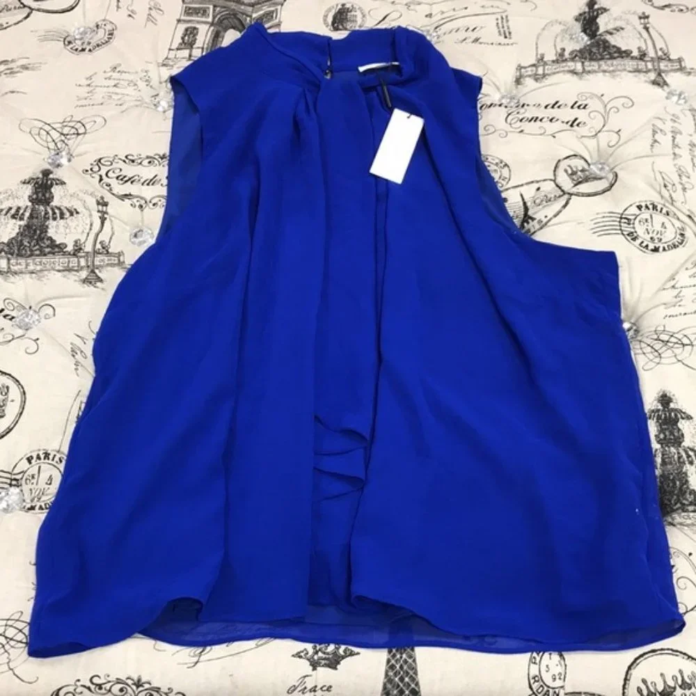 Calvin Klein Plus Size Ruffle-Front Blouse - Picture 2 of 5